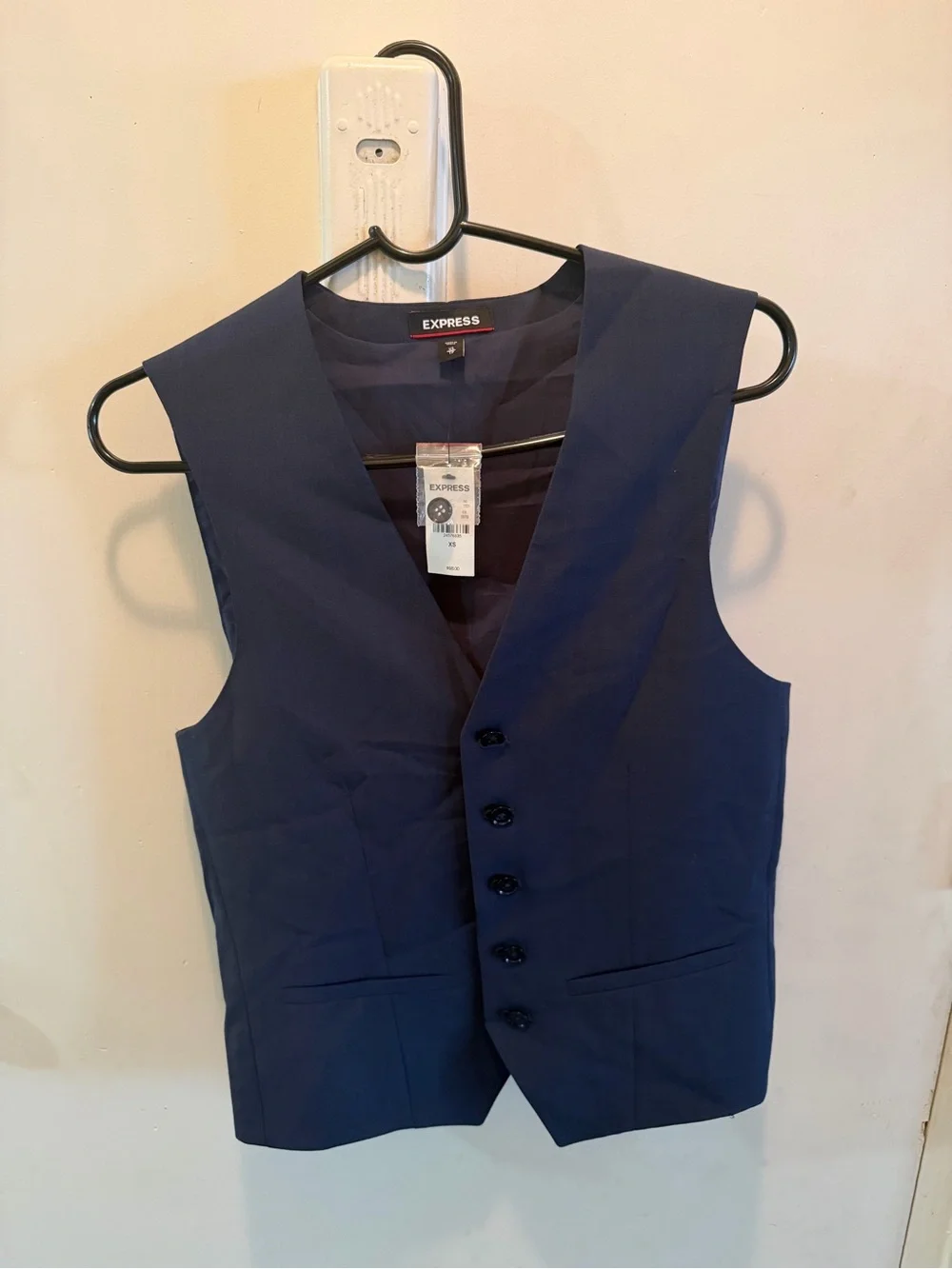 Express Men's Navy Blue Suit Vest size Xs